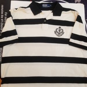 Vintage Polo Ralph Lauren Black White Rugby XL